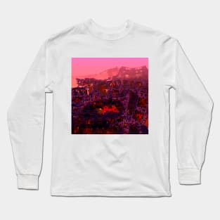 sci-fi concept of  huge fractal architecture rock  at the acid planet, digital art style Long Sleeve T-Shirt